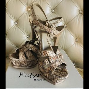 YSL Sandals Genuine Python Tribute